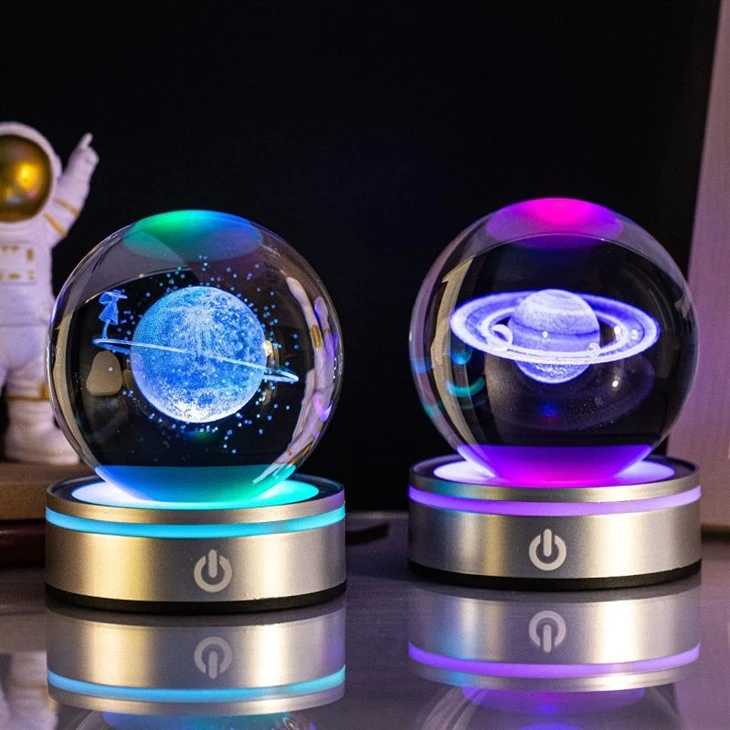 3D Laser Engraved Luminous Crystal Ball