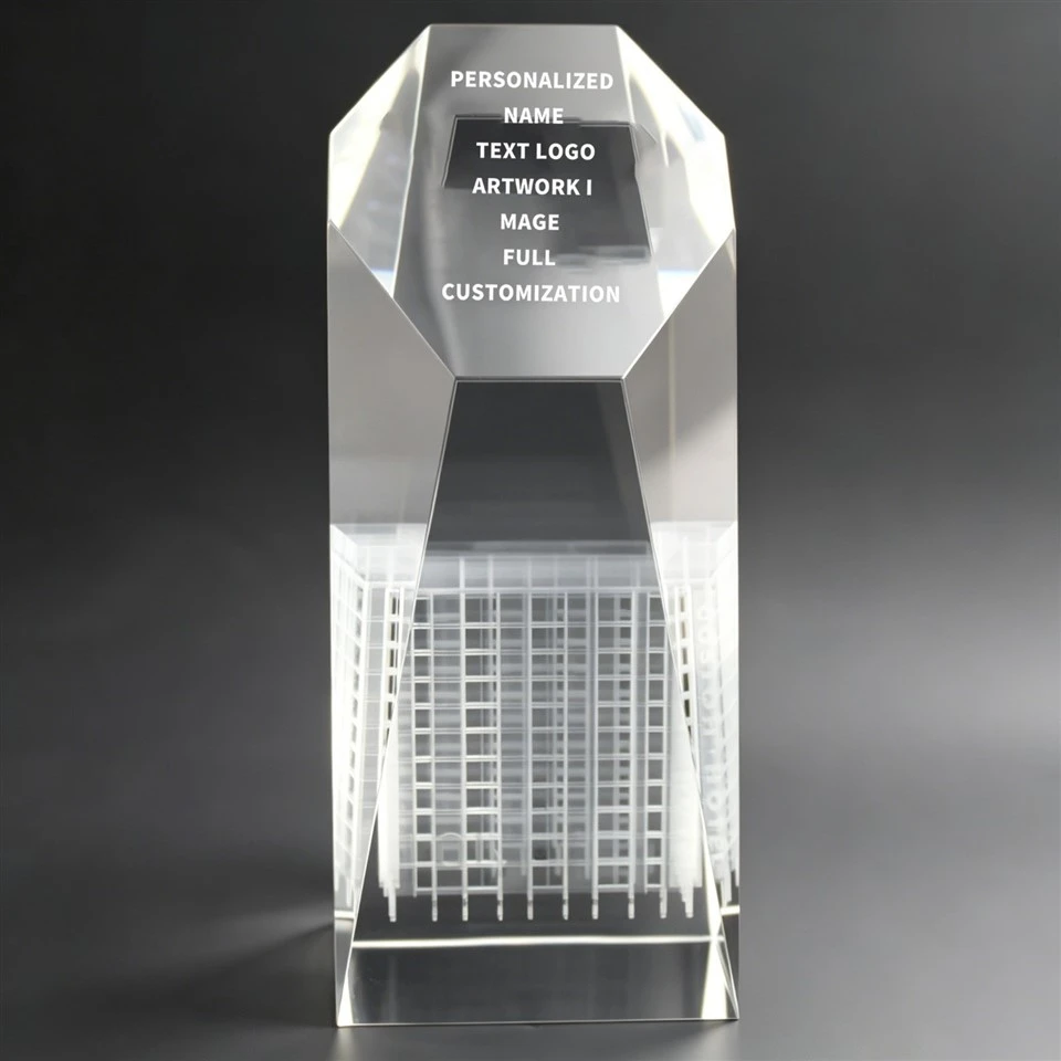 Personalized 3D Building Crystal Trophy factory